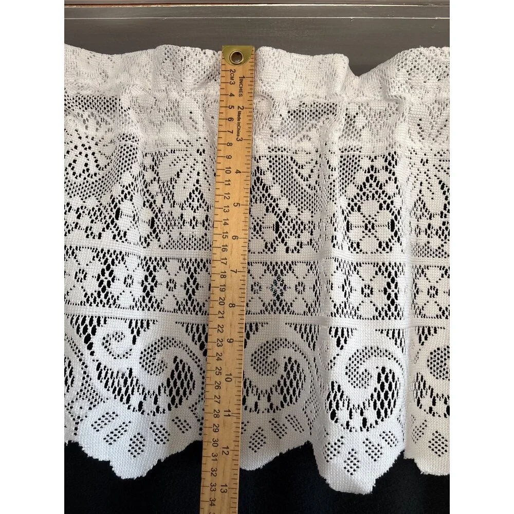 White Lace Window Valance Curtain 60